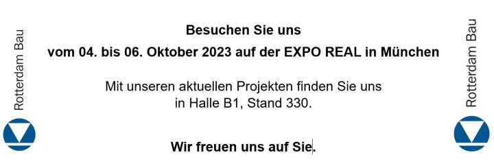 Wir sind vom 04. - 06.10.2023 auf der EXPO REAL in München
